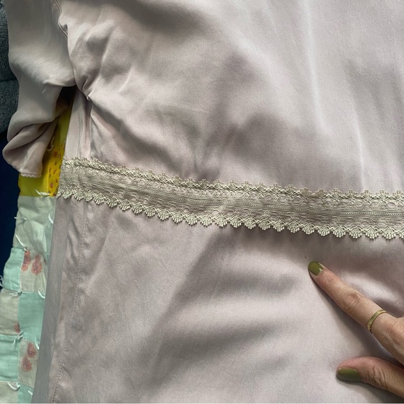 Logo Lavish Lori Goldstein short sleeve kimono wrap open cardigan mauve lace - Picture 15 of 15